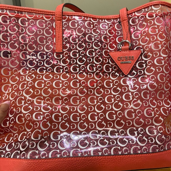 vintage guess pink tote bag - Picture 3 of 3